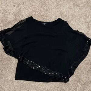 MSK Black Sequin Women's Blouse